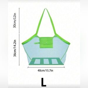 Colorful Mesh Beach Bag, Sand-free, Foldable Tote with Hanging Hole for Toys